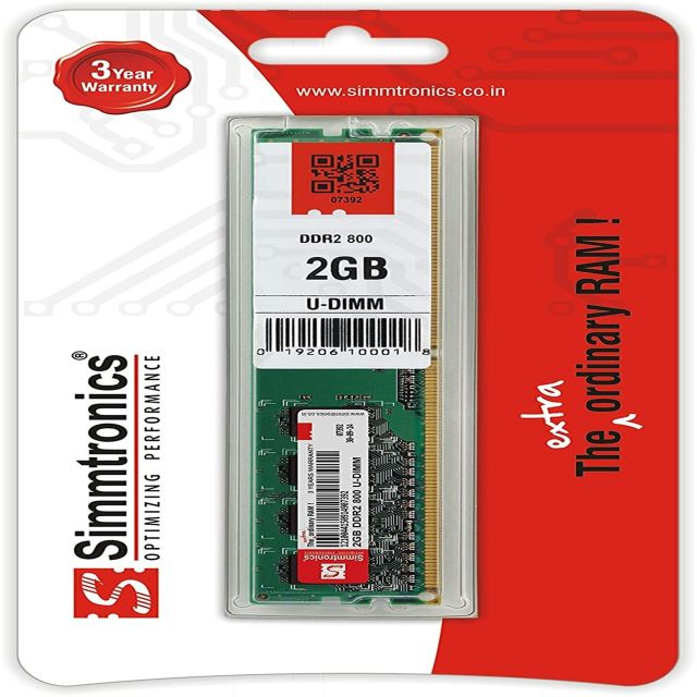 Simmtronics 2GB DDR2 Desktop RAM 800 MHz (PC 6400) with 3 Year Warranty